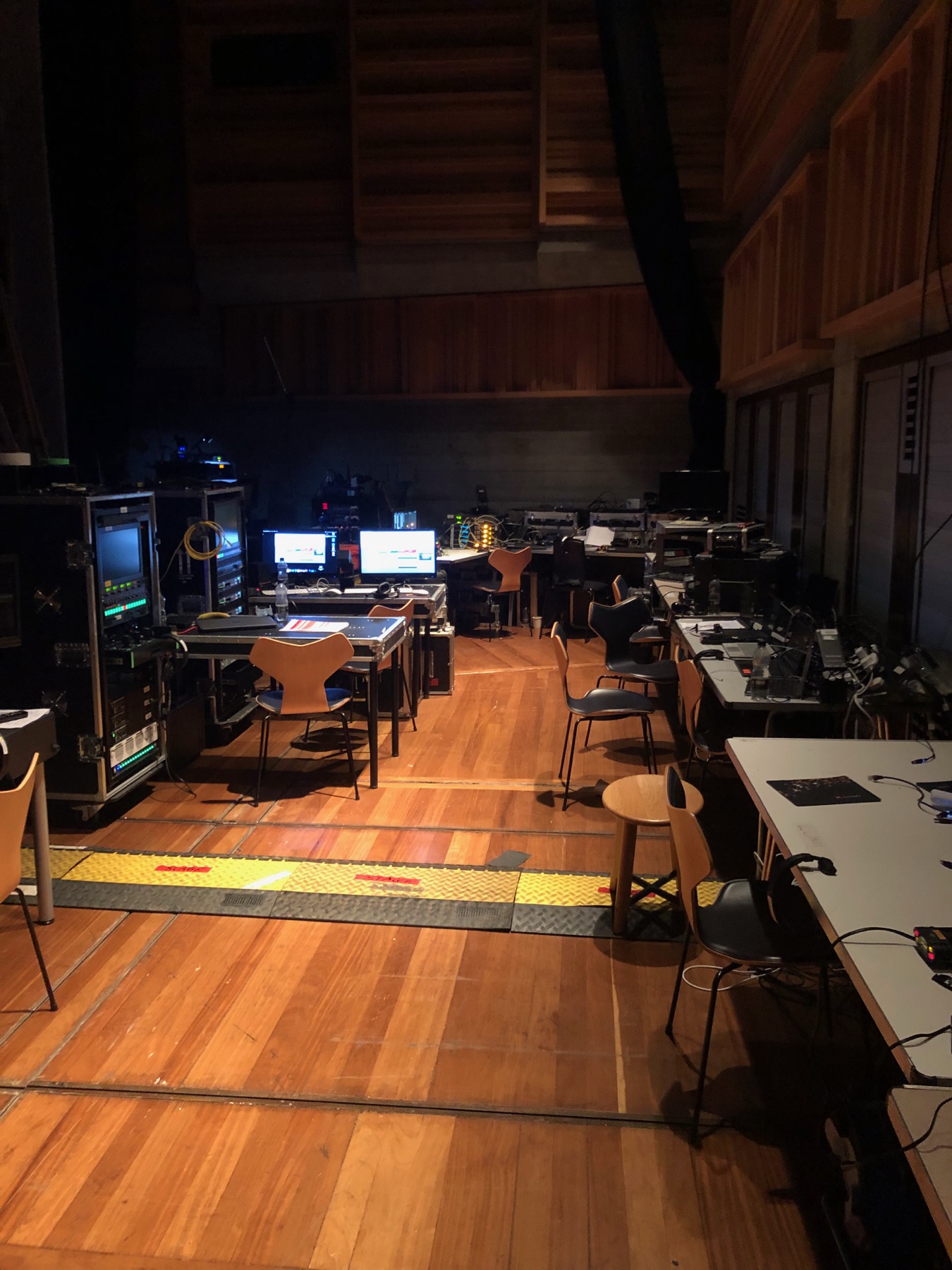 Backstage production control desks